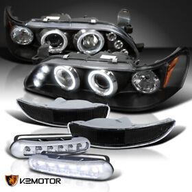 811501a491 Fit 93-97 Corolla Led Projector Black Headlight Bumper Lamp Fog Light