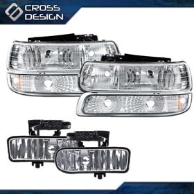 Ht-02hla4531zwt Fit For 00-06 Gmc Yukon Xl 99-02 Sierra 1500 Headlights Bumper Lamp With Fog Lights