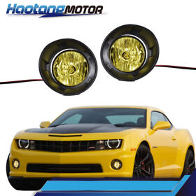 02flb4503 Fit For 2010-2013 Chevy Camaro Yellow Front Bumper Lamps Fog Lights Pair