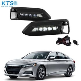 Kts206210ne Fit For 2018-2020 Honda Accord Rh&lh Front Bumper Led Fog Light Assembly Drl