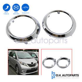 Kk.aa.687 Fits For Toyota Sienna Se 2011 2017 Fog Lamp Bezel Chrome Left& Right Pair Set