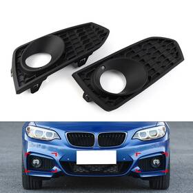 Flashbuyeasy 51118055319 Closed Mesh Front Bumper Fog Light Grill With Hole Fit Bmw 2 Series F22 F23 M Sport