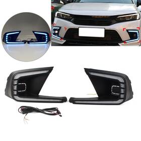 Flashbuyeasyusa 550745131496 Front Bumper Drl Fog Daytime Running Lamp For Honda Civic 11th Generation 2021