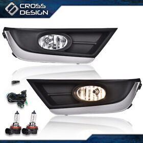 Ht02flb1355awt Fog Light Lamps With Chrome Bezel Bulbs Wiring Set Fit For 2017-2018 Honda Cr-v