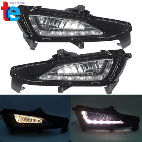 Tr40726 For 16 18 Hyundai Tucson Led Clear Drl Daytime Running Light Fog Lamps Rh&lh