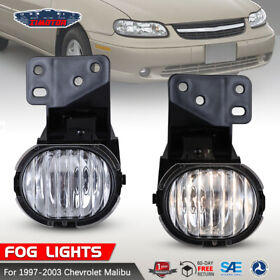 30-0189-09 For 1997-2003 Chevy Malibu Fog Lights Clear Lens Driving Bumper Lamp Replacement