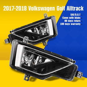 30-0644-09 For 2017-2019 Volkswagen Golf Alltrack Fog Light Clear Len Lamp Pair Replacement
