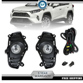 Tl192865dt For 2019 2020 2021 Toyota Rav 4 Front Fog Light Lamps Wiring Kit Clear Pair