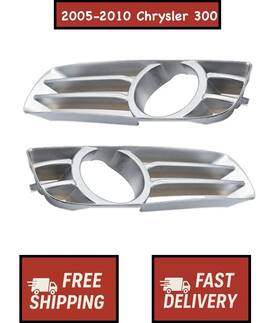 56434 For Chrysler 300 2005 -2010 Inch Chrome Front Bumper Fog Light Driving Trim Cover