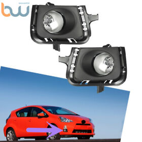Bw570892th For Toyota Prius C 2012-2014 Clear Bumper Fog Light Lamps With Bezel Switch Rh&lh