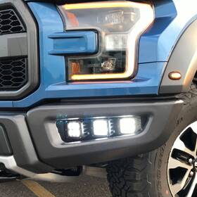 M-15200-rfl Ford Performance By Rigid Triple Led Fog Light Kit F-150 Raptor 2017-2020