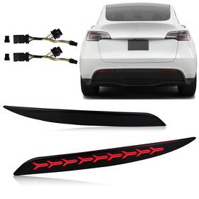 Ggtesla-rm01 Geegeetop Smoked Lens Rear Fog Bumper Reflector Brake Tail Sequential Flash Singal Ligh