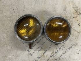 Pm-404 General Electric Ge Yellow Lens Fog 2 Lights Rat Rod 4 Inch Curved Hot Parts Only