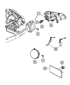 68525277aa Genuine Mopar Front Fog Lamp Left