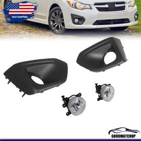 57731fj010 Goodmatchup 57731fj000 For 2012-2014 Subaru Impreza Front Bumper Fog Lights Lamps With Cover Bezel Pair