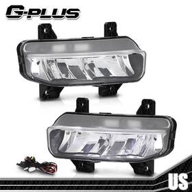 Gpl123901-2 Gplusmotor Pair Led Clear Lens Fog Lights Lamps Fit For 2019-2022 Dodge Ram 1500 2500 3500