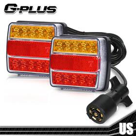 Gplusmotor Gplus-1225-16 New 25 Led Magnetic Trailer Towing Lights 2x Kit With 24ft Cable And 7 Pin Plug