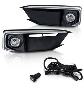 0c5zzxxp1 Grand Orange Fog Lights For Honda Civic Coupe Sedan 19-20 Lamp With Switch Clear