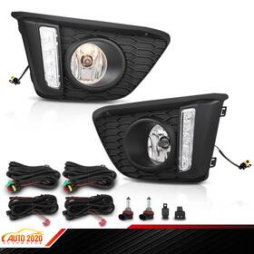 Gd032428 Grandorange Fit For 14-17 Honda Jazz Halogen Front Bumper Driving Fog Lights With Wiring