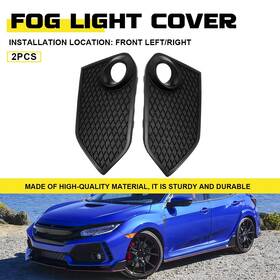 Mz-om1250blue Greatautopartsauxi 2x Front Bumper Fog Light Garnish Covers For 2017-2020 Honda Civic Hatchback