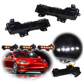 Yg-018b Gtinthebox Smoked Lens Switchback Led Front Drl Turn Signal Light For Tesla Model 3 Y