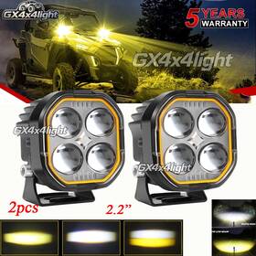 Gx4x4light F4yw209 2pc 2.2 Inch Led Cube Work Light Pods Yellow White Off Road Driving Fog Lamp Utv Atv