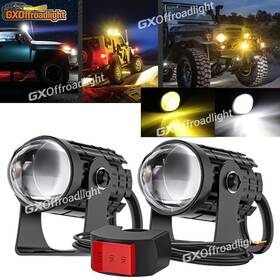 Mj10 Gxo 2x Led Work Light Bar Spot Fog Pod Amber/w Fit Jeep Wrangler Jk Tj Cj Offroad