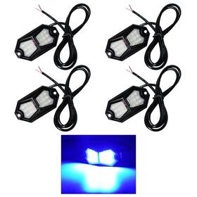Dpd-md18-b-4p Gz5cg Led Rock Lights Blue 4 Pods 18leds 210 Degree Wide Angle Ip68 Waterproof Alum
