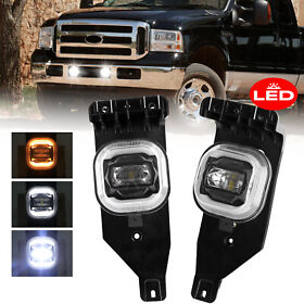 F20052007bk Halo Led Fog Lights For Ford F-250 F-350 F-450 F-550 Super Duty 2005 2006 2007