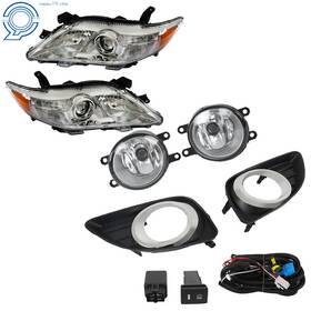 Hp34008 Happy19star Front Headlights Chrome Fog Lights Switch With Cover Black For 2010-11 Toyota Camry