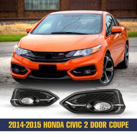 30-0395-09 Hawkley For 14-15 Honda Civic 2 Door Coupe Fog Light Bumper Lamp Wiring Harness Bulb Set