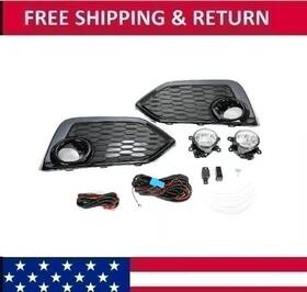 Bap11690 Hecasa Led Fog Lights For 17-19 Honda Civic Hatchback Si Bezel Cover Wiring Switch Kits