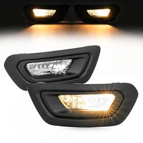 Mo-3677 Hecasa Fog Light Bezel Compatible With 2020-2023 Ford Transit Bumper Driving La