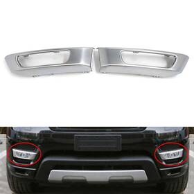 Hkseller-au 612035816138 Silver Front Bumper Fog Light Lamp Cover For Range Rover Sport 2014-2017 2015 16