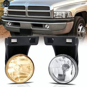 30-0184-09 Holi Motor Fog Lights For 94-02 Dodge Ram 1500 2500 3500 Clear Lens Bumper Lamps Left Right