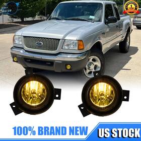 Holi Motor 700387135516 Fog Lights For 2001 2002 2003 Ford Ranger Front Yellow Lens Bumper Lamps Driving