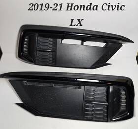 Aul2224005 Honda 2019-21 Civic Lx Coupe/sedan Front Bumper Fog Light Lamp Cover Set Used