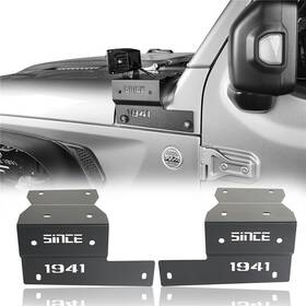 Mmr.31828 Hooke Road Pair A-pillar Light Mounting Brackets Fit 18-25 Jeep Wrangler Jl And Gladiator Jt