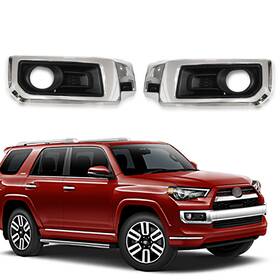 To1039180 Hp-auto To1038180/to1039180 For 2014-2024 Toyota 4runner Limited Fog Lamp Cover Bezel With Chrome Trim Pair