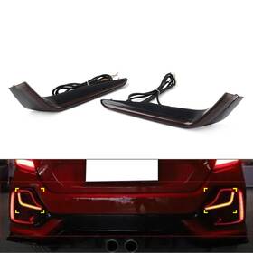 Hukyu 550735615050 Rear Bumper Brake Signal Light Tail Lights For Honda Civic Hatchback 2017-2021