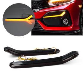 Hukyu 550735690569 Daytime Running Lights Drl Turn Signal Light For Honda Civic Hatchback 2020-2021