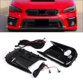 Hukyu 550736629308 Daytime Running Light Fog Lights Bezels Kit For Subaru Wrx Sti 2018-2021