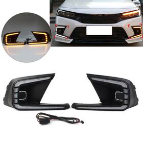 Hukyu 550737459768 Daytime Running Light Drl Fog Lamp Turn Signal Function For Honda Civic 11th