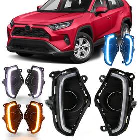 Hukyu 550745380825 3 Colors Drl Daytime Running Light Turn Signal Lamp For Toyota Rav4 2019-2020
