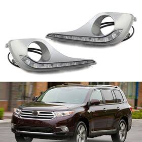 Hukyu 612048864195 1 Pair Led Front L R Daytime Running Lights Drl For Toyota Highlander 2012 2013