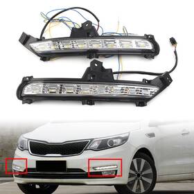 Hukyu 612063567262 2 Pcs Car Led Daytime Running Light Drl Lamp Fit For Kia K2 2015-2016 15 16