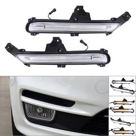 Hukyu-2015yf234-2 Hukyu 2 Pcs Abs Led Front Daytime Running Lights Drl For Kia K2 2015-2016 New