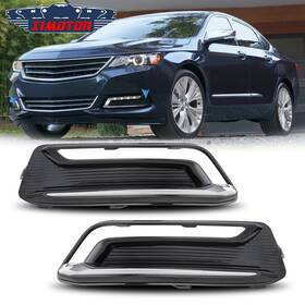 I1motor 704771714585 Pair Front Bumper Drl Fog Light Bezel Cover Set For 2014-2019 2020 Chevy Impala