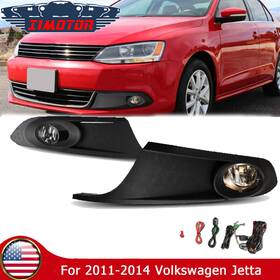 Wj30-0628-09 I1motor Fits 11-14 Volkswagen Jetta Fog Lights Bumper Lamps Clear Lens Wiring Kit Switch