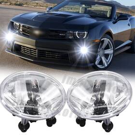 23-0464 Importstore Fits 2013 Chevrolet Camaro Pair Front 4 Inch Round Fog Lights 6000k With Bulbs H16